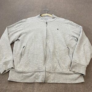 Polo Ralph Lauren Jacket Sweatshirt Mens XL Gray Full Zip Jacket Knit Logo Pony